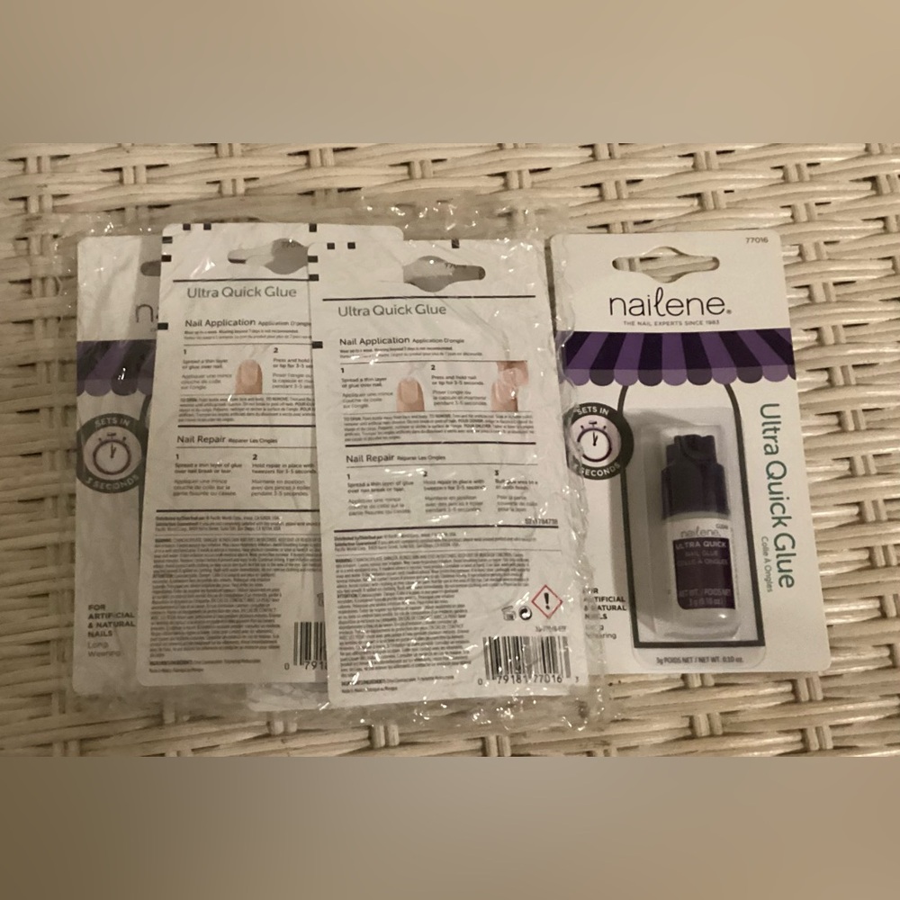 6-Pack Nailene Ultra Quick Nail Glue - 6 Bottles- BRAND NEW & WRAPPED!